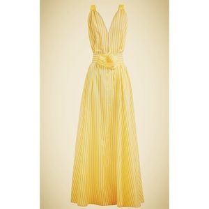 Yellow and white maxi dress